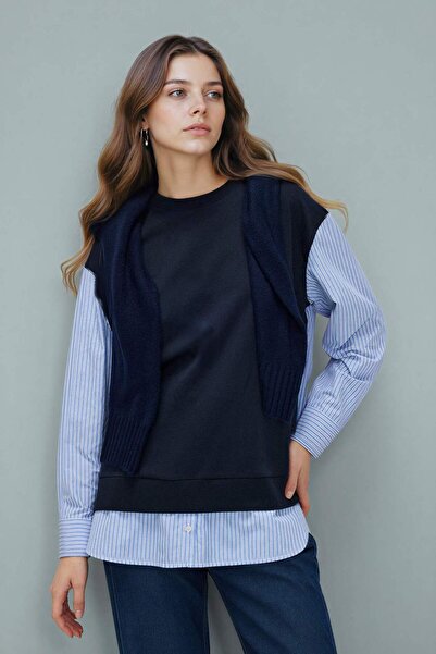 DeFacto Regular Fit Crew Neck Sweatshirt Fabric Sweatshirt Tunic G9278Ax26Sp