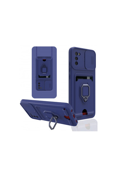 cepmoda حافظة سامسونج جالاكسي A03S مع حلقة - حزام للرقبة - حامل بطاقات - غطاء...