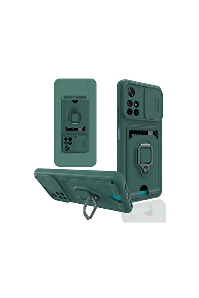 cepmoda حافظة ريدمي نوت 11 تي مع حلقة - حزام للرقبة - حامل بطاقات - غطاء متعد...