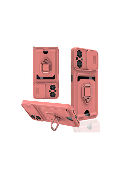 cepmoda Poco M5 Ring Case - with Neck Strap - Card Holder - Multi-Purpose Cov...