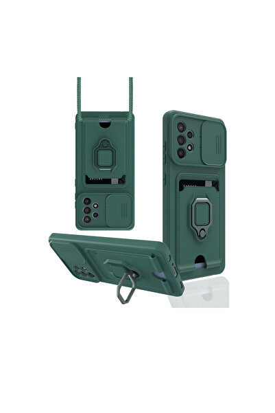 cepmoda حافظة سامسونج جالاكسي A72 مع حلقة - حزام للرقبة - حامل بطاقات - غطاء ...