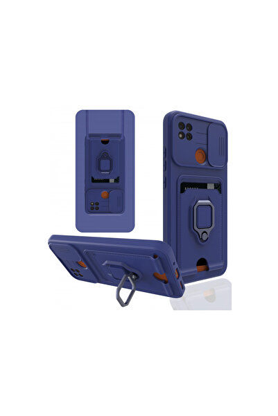 cepmoda Redmi 9C Ring Case - with Neck Strap - Card Holder - Multi-Purpose Co...