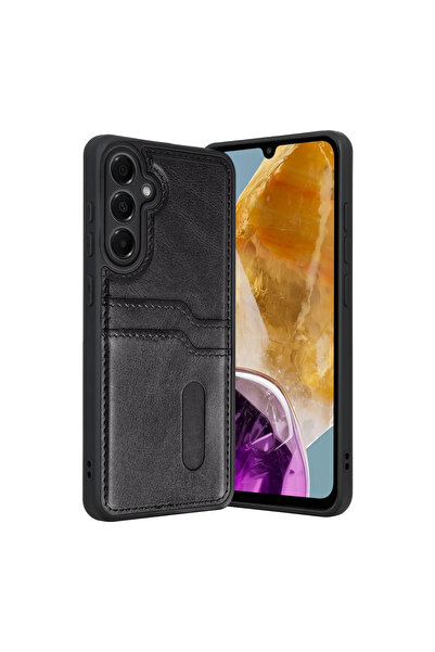 xirshop حافظة سامسونج جالاكسي M15 سارة الجلدية مع حامل بطاقات - أسود