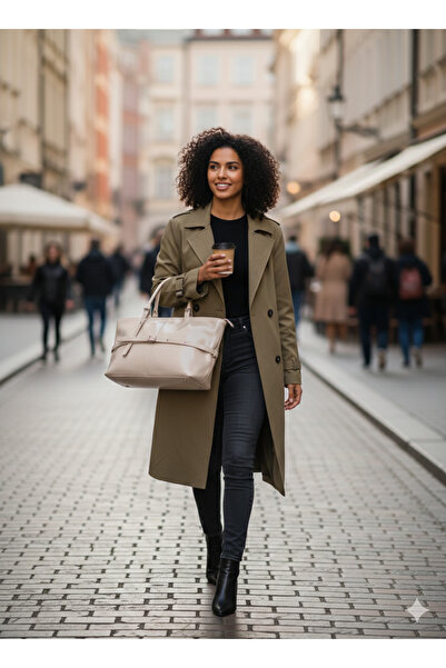 RMY MODA Kemer Detaylı Vegan Deri Büyük Boy Kol ve Omuz Çantası