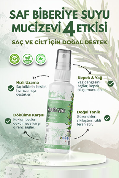 botaniksan ماء إكليل الجبل النقي 100% - تونيك للعناية سريعة المفعول لتطويل الشعر ومنع تساقطه 100 مل