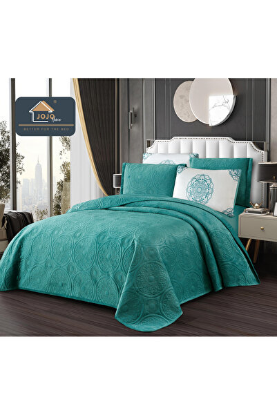 FIONNA.RO 5-Piece Printed Velvet Duvet Cover Set - Turquoise