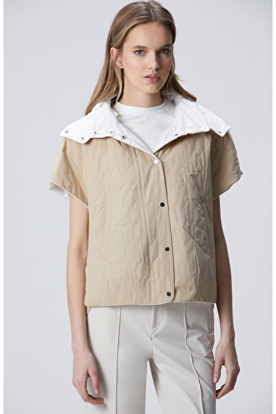 Network Bej Kapitone Casual Yelek