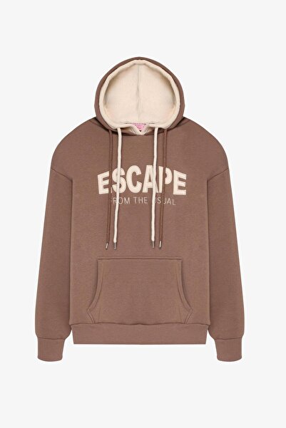 Shoe Box By Quzu Quzu 01192 Double Collar Detailed Women's Sweatshirt