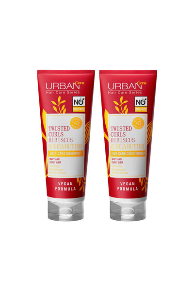 Urban Care شامبو تويستد كيرلز بالكركديه وزبدة الشيا 250 مل + بلسم 250 مل مجاناً