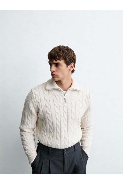 Atelier Old Money Oxford Balıkçı Fermuarlı Krem Kazak FW5844