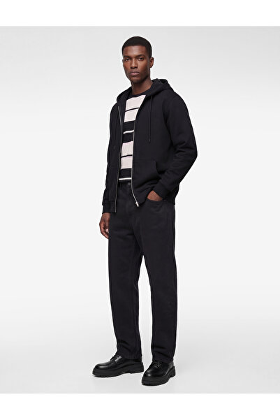 Koton Long Sleeve Zippered Pocket Detailed Fleece-Lined Hooded Oversized Spor...