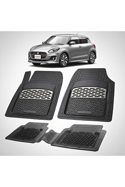 TEAMCAR Πατάκια δαπέδου συμβατά με Suzuki Swift 5 Hatchback 2017-σήμερα | Ασημί