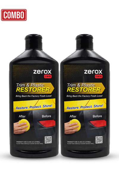 Zerox Combo 2pcsTrim & Plastic Restorer 473ML Z8316 for Car Exterior and Inte...
