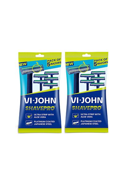 Vi John Vi-John Master Stroke Ultra Strip With Aloevera Razor Pouch Pack 5+5 ...