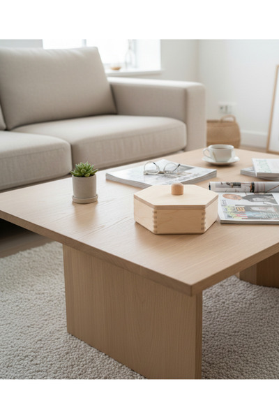 MONTETOYS Minimalist Design Minimalist Wooden Hexagonal Box for Lovers Handcr...