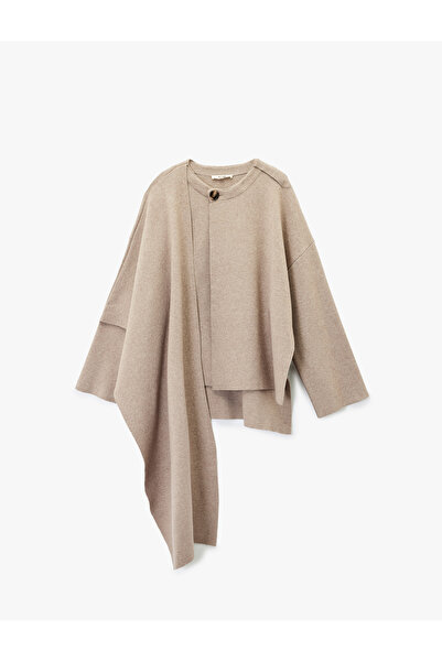 Koton Geniş Uzun Kollu Yuvarlak Yaka Oversize Atkılı Hırka