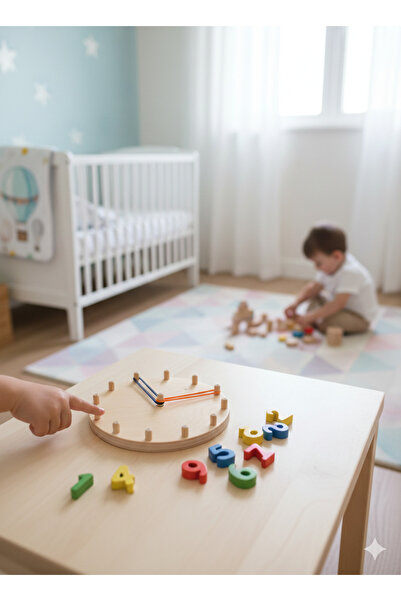 MONTETOYS Montessori Odaklı Ahşap Eğitici Saat Öğretici Çocuklar İçin Zaman K...