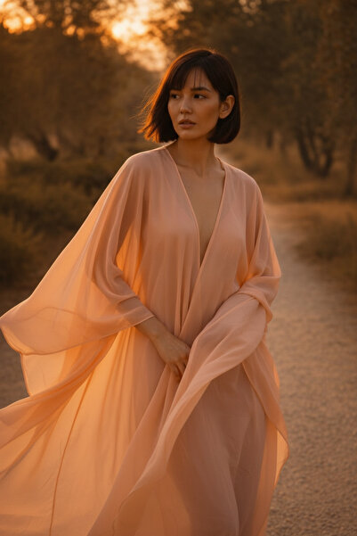 BANDİ Şifon Yarasa Kol Kimono