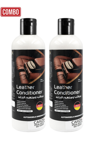 CARZIX عبوة من قطعتين من مُرطّب جلد سعة 470 مل CZX76891 لحماية مقاعد السيارة ...