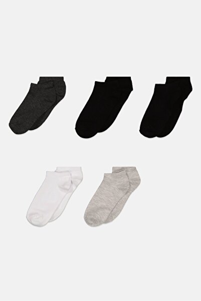 Don't Call Me Jennyfer Women 5 Pairs Textured Socks, Grey/Black Combo