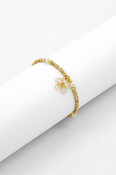 Casa Caracol Women Pearl Beaded Charm Bracelet, Gold