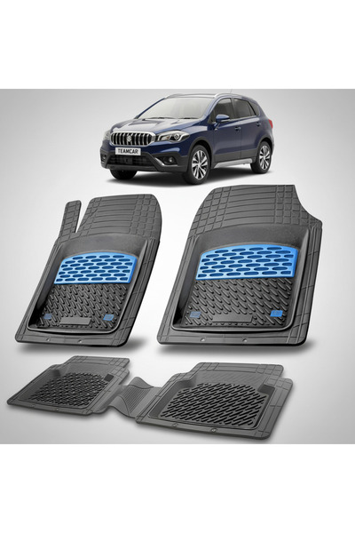 TEAMCAR Πατάκια δαπέδου συμβατά με Suzuki SX4 S-Cross 2013-2021 | Μπλε