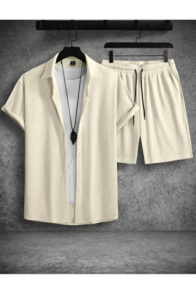 BRLKN Men's Short Sleeve Shirt Shorts Ottoman Set