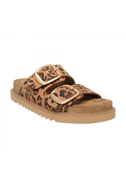 Mammamia D26Yt-1845 Günlük Leopar Kadın Terlik