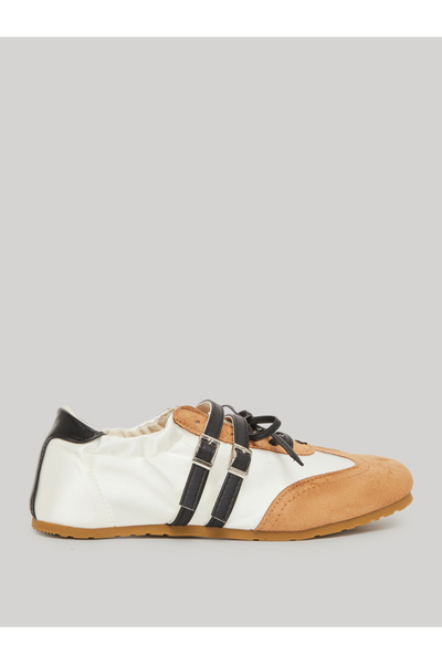 Styli Satin Panel Buckle Strap Sneakers