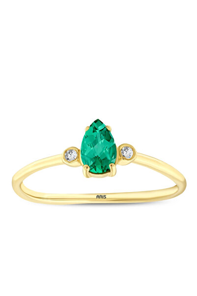 Ariş 0.41 Karat Pırlanta Zümrüt Yüzük