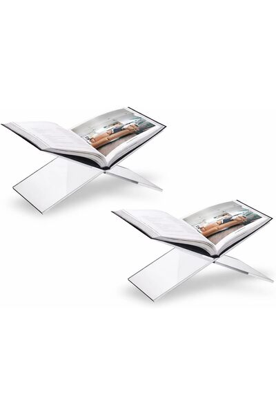 Slasa حامل كتب أكريليك كبير 15×30×15 سم - حامل للقرآن الكريم وكتب الطبخ - عبو...
