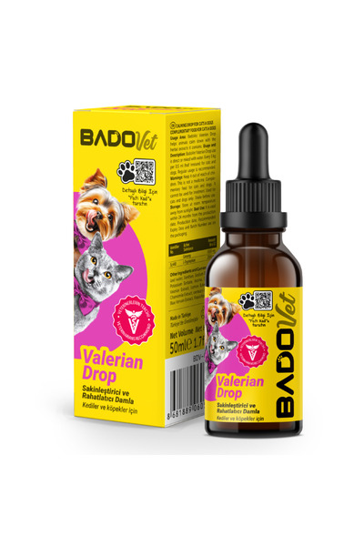 BadoVET Valerian calming drops, for dogs and cats, BadoVet, 50 ml, support ca...