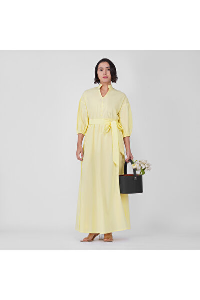 LINELLE Butter Yellow Cotton Poplin Maxi Dress