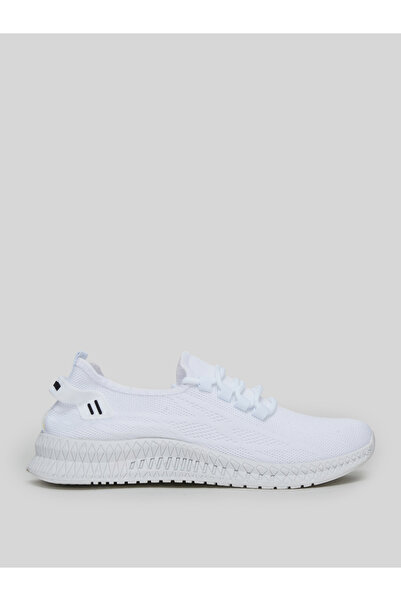 Styli Men White Knit Running Sneakers