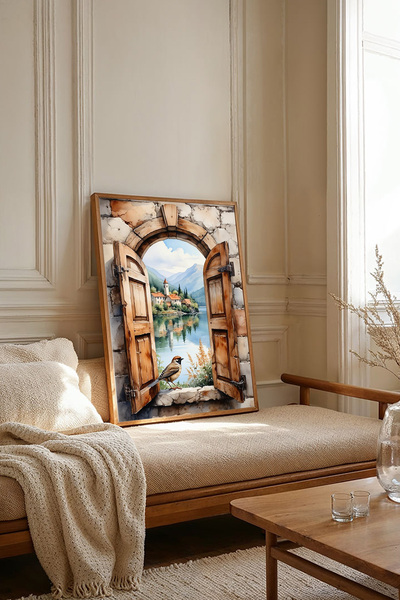 Dekorsiahome Tablou dintr-o singură bucată cu ramă din lemn TK3222