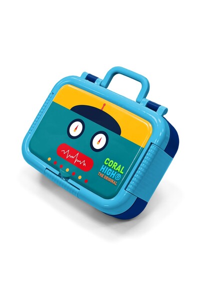 Coral High Παιδικό δοχείο φαγητού από ανοξείδωτο ατσάλι με μοτίβο ρομπότ σε σ...