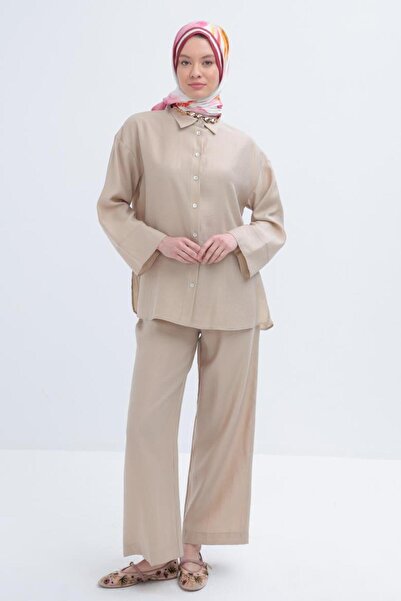 ALLDAY Kadın Tencel Pantolonlu Takım