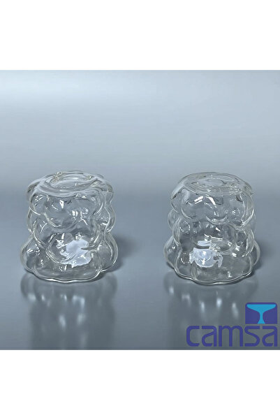 Queen’s Kitchen Glass Bubble Patterned 2-Piece Salt Shaker (5 cm)