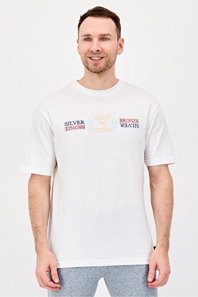 Puma Men Relaxed Fit Short Sleeve Outdoor T-Shirt, White