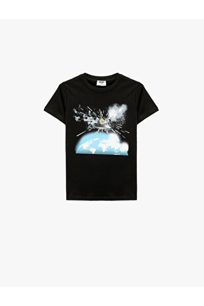 Koton Cotton Short Sleeve Crew Neck Printed T-Shirt