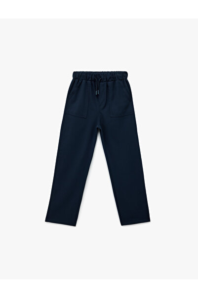 Koton Панталон от вискозна смес с джобове и завързана талия