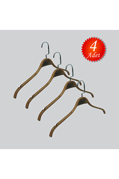 NYN DRVENI 8061-Ç Llama nikl-srebrni kuka za veš, bluze i majice, 4 komada