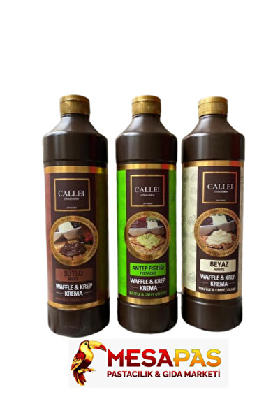 Callei 3'lü ANTEP FISTIĞI&SÜTLÜ&BEYAZ Waffle-Pankek Sos Avantaj Paket