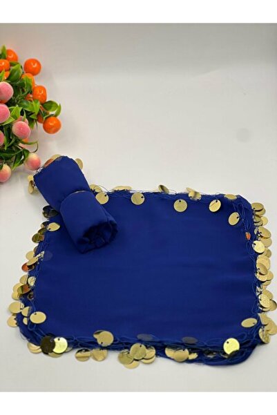 ecrin tuhafiye hobi Saks Mavi Renk Gelin Damat Halay Mendili, 1 Adet, Düğün K...