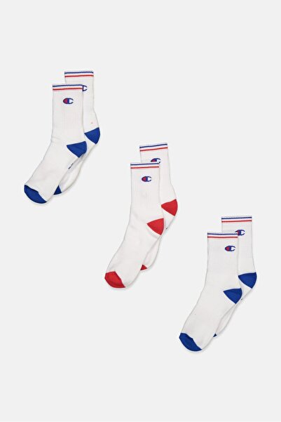 Champion Women 3 Pairs Brand Logo Of Socks, White Combo