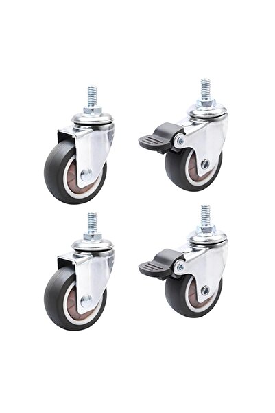 No bran Roți pentru mobilă, Roți pentru mobilă M8, Mici, 2 roți cu frâne și 2...