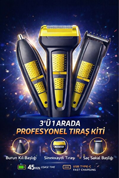 JASPER Jpr-2020 Evo 3 Başlıklı Çok Fonsiyonlu Saç Sakal Burun Kulak Temizleme...