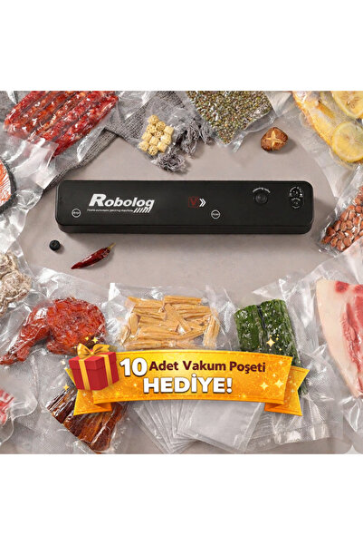 ROBOLOG Ev Tipi Vakum Makinesi - Yiyecek Vakumlama Ve Yapıştırma Makinesi +10...