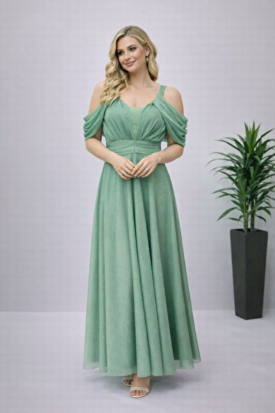 HİRAMİR Kadın Yeni Sezon Simli Abiye Elbise YZ2515