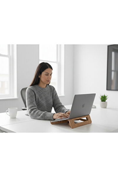 MONTETOYS Wooden Laptop Riser and iPad Stand Decorative and Compatible with A...